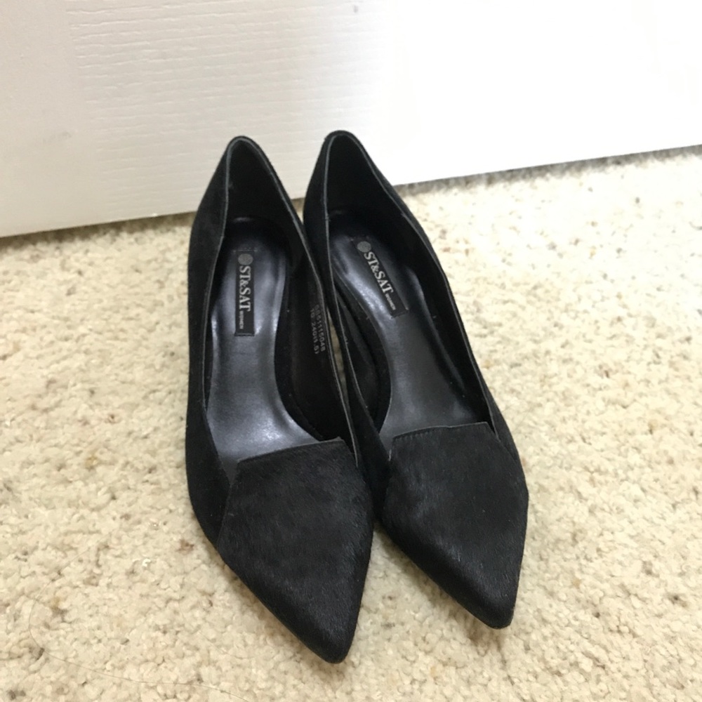 Black Suede Kitten Heel - 1.5 inch